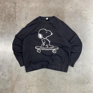 UNIQLO x‎ KAWS x PEANUTS SNOOPY Black/White Crewneck Sweatshirt size XL